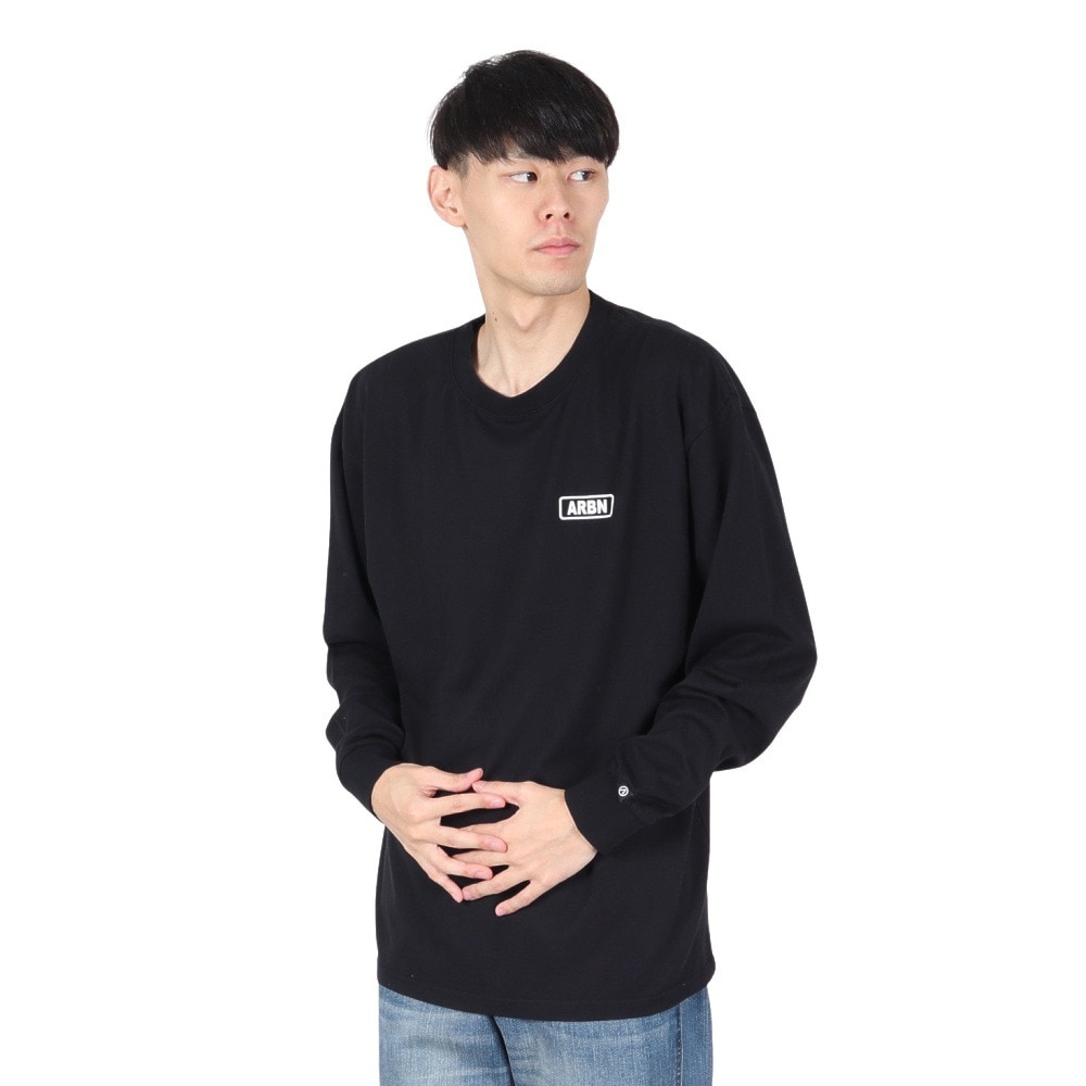 エアボーン（ARBN）（メンズ）ロゴ ロングスリーブTシャツ AB2024FWM-APP001BLK