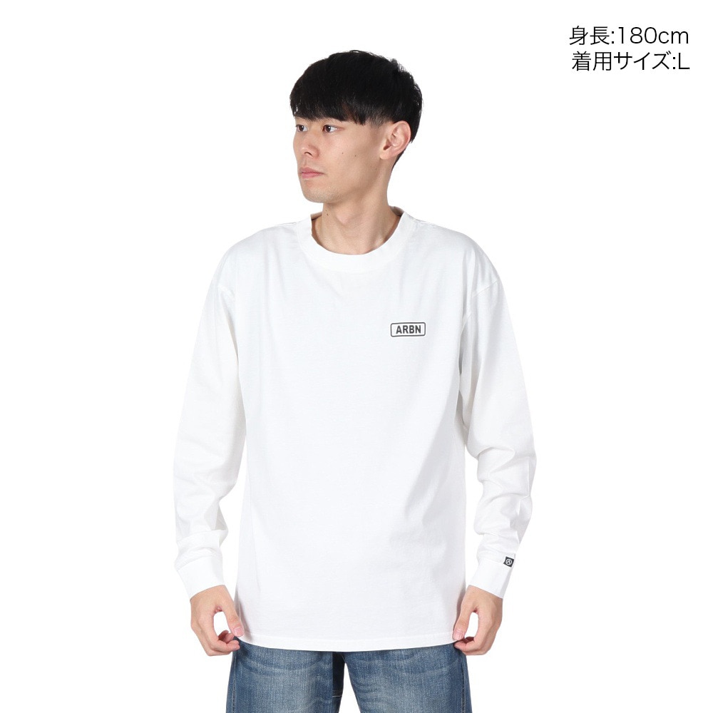 エアボーン（ARBN）（メンズ）LOGO 長袖Tシャツ AB2024FWM-APP001WHT