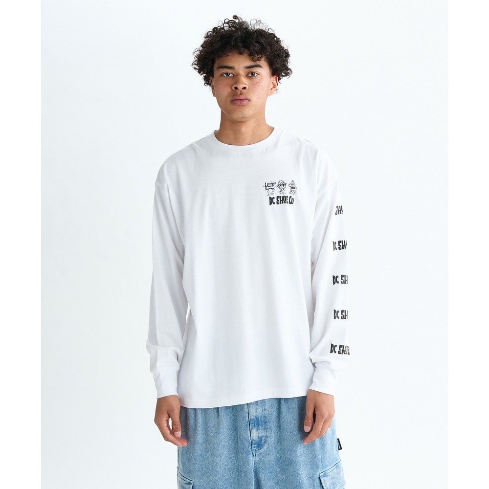 ディーシーシューズ（DC SHOES）（メンズ）PLAYTIME 長袖Tシャツ 25FWDLT254046WHT