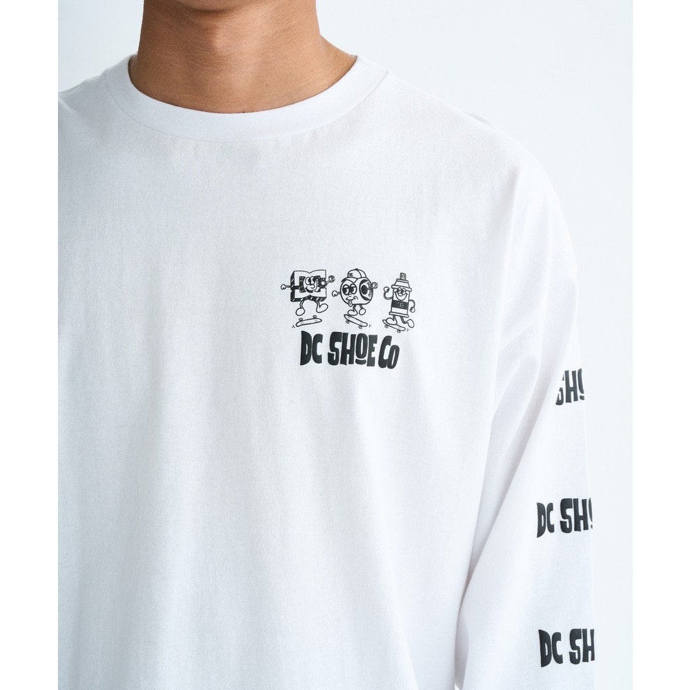ディーシーシューズ（DC SHOES）（メンズ）PLAYTIME 長袖Tシャツ 25FWDLT254046WHT