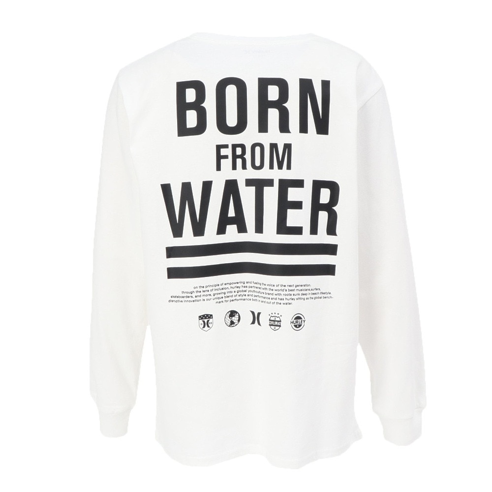 ハーレー（HURLEY）（メンズ）BORN FROM WATER 長袖Tシャツ MCLS252063-WHT
