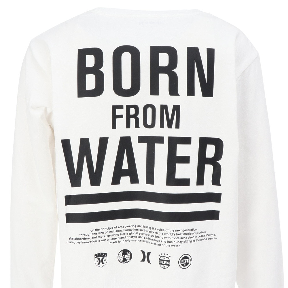 ハーレー（HURLEY）（メンズ）BORN FROM WATER 長袖Tシャツ MCLS252063-WHT