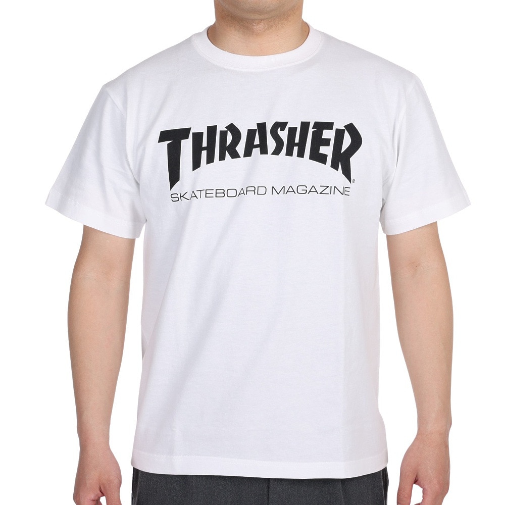 THRASHER（メンズ）Tシャツ メンズ 半袖 MAG LOGO TH8101WHT カットソー