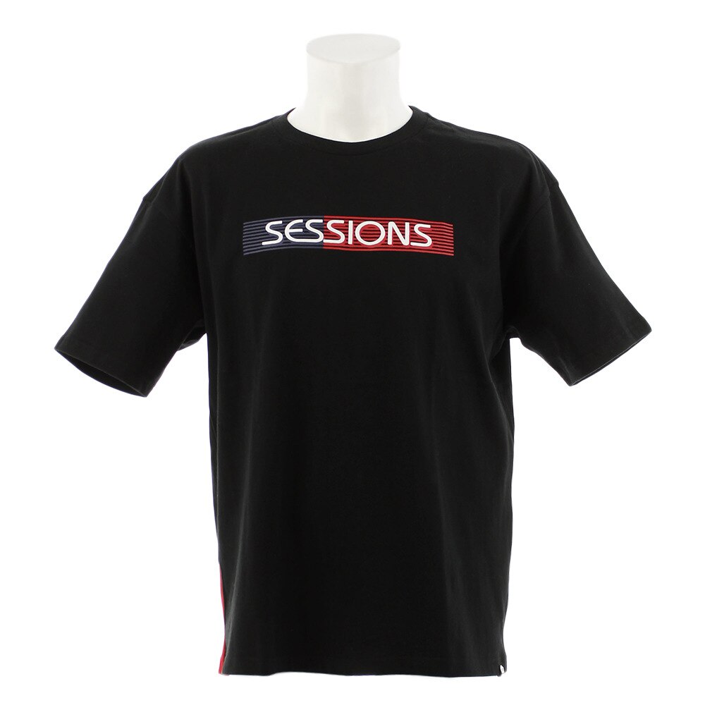  tシャツ　メンズ 半袖　ROUND HEM LOGO Tシャツ 197060 BLK/RED