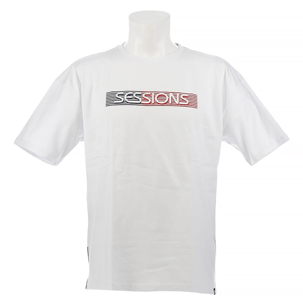  Tシャツ メンズ 半袖　ROUND HEM LOGO　197060 WHT/NVY
