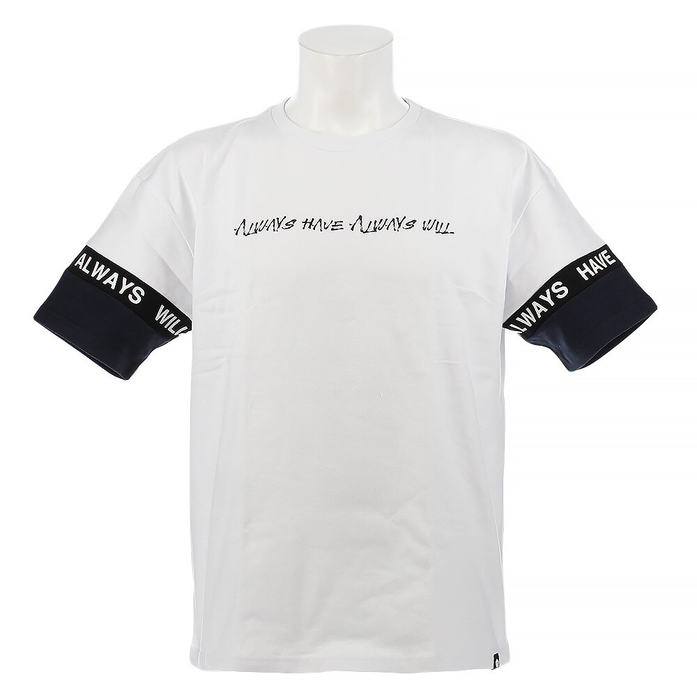  Tシャツ メンズ 半袖　BLOCK SLEEVE　197063 WHT