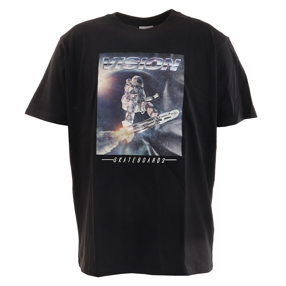  【多少の傷汚れありの為大奉仕】Tシャツ 半袖 コスモメタリック Tシャツ 9523166-01BLK