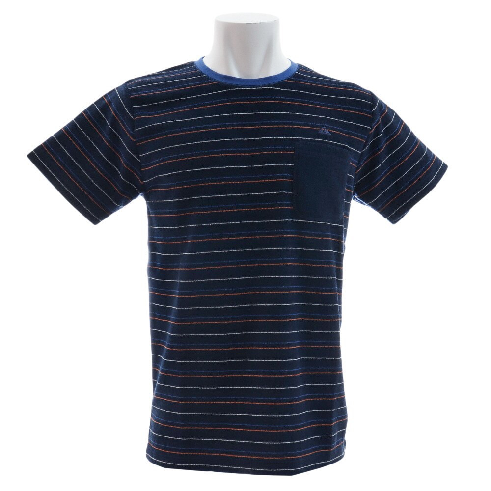  Tシャツ 半袖 ストライプ パイルTシャツ QST182039NVY2 オンライン価格