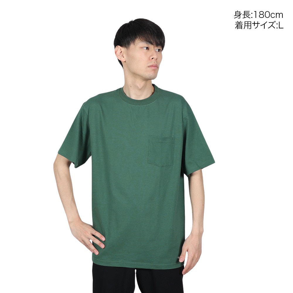 スライド（SLYDE）（メンズ）Tシャツ メンズ 半袖 ショートスリーブ ポケット SL-ALL-002-GRN カットソー