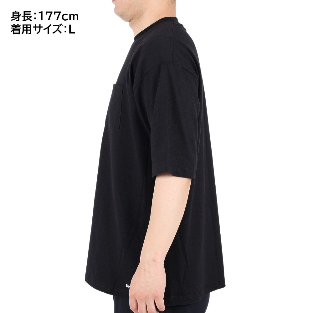 スライド（SLYDE）（メンズ）Tシャツ メンズ 半袖 ビッグ ショートスリーブ ポケット SL-ALL-005-BLK カットソー