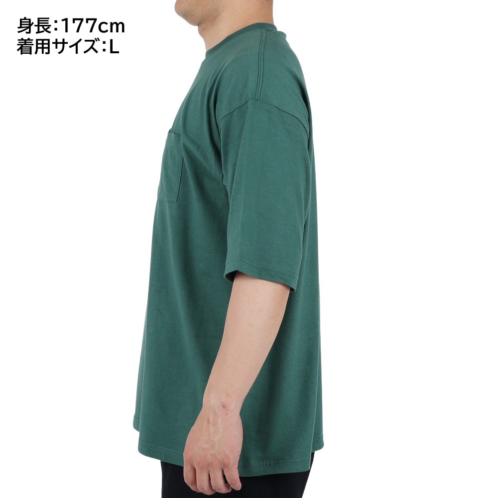 スライド（SLYDE）（メンズ）Tシャツ メンズ 半袖 ビッグ ショートスリーブ ポケット SL-ALL-005-GRN カットソー