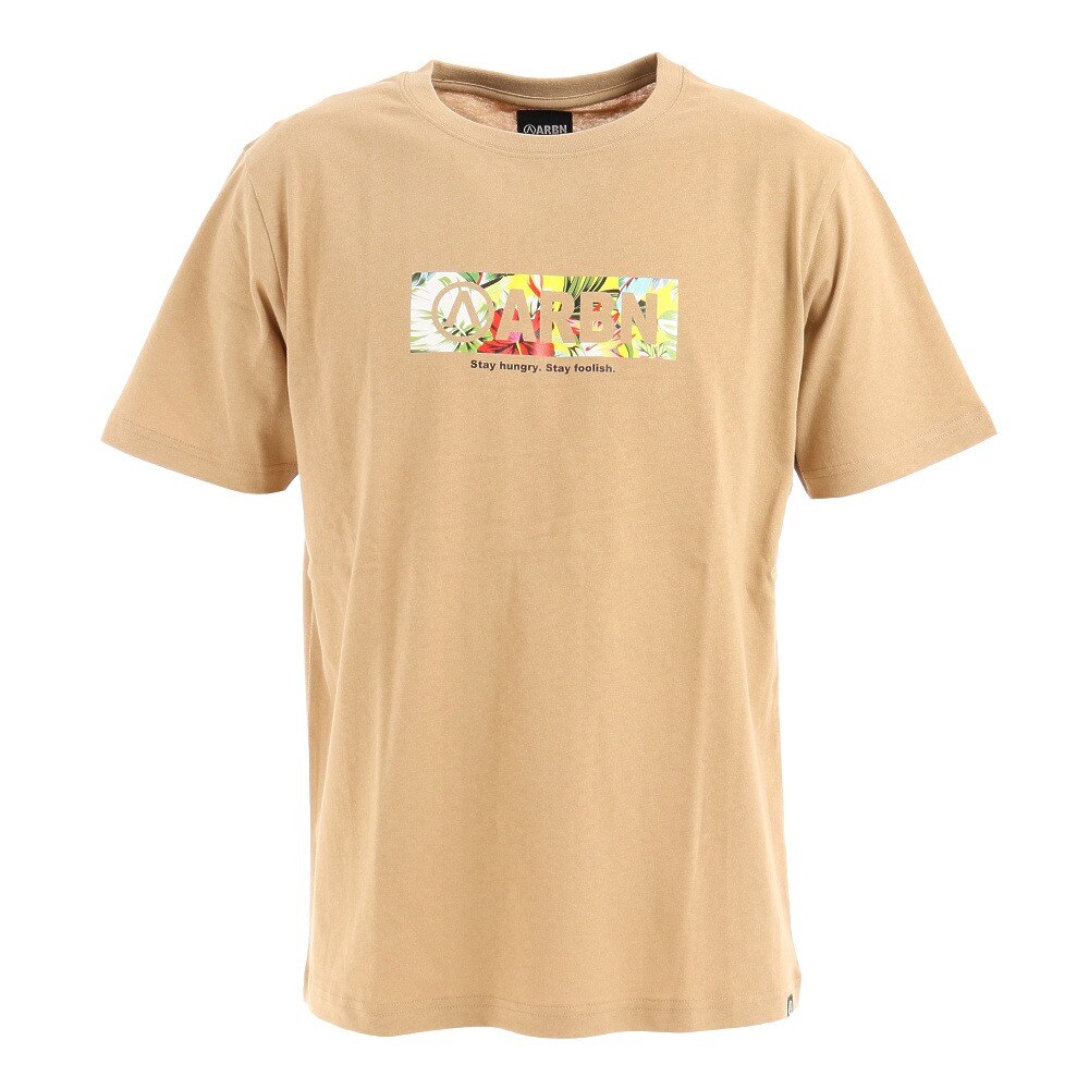  ボタニカルボックスロゴTシャツ ARBN21-1002-BEG