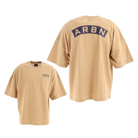 エアボーン（ARBN）（メンズ）Tシャツ メンズ 半袖 ビッグシルエットロゴ ARBN21-1006-BEG カットソー