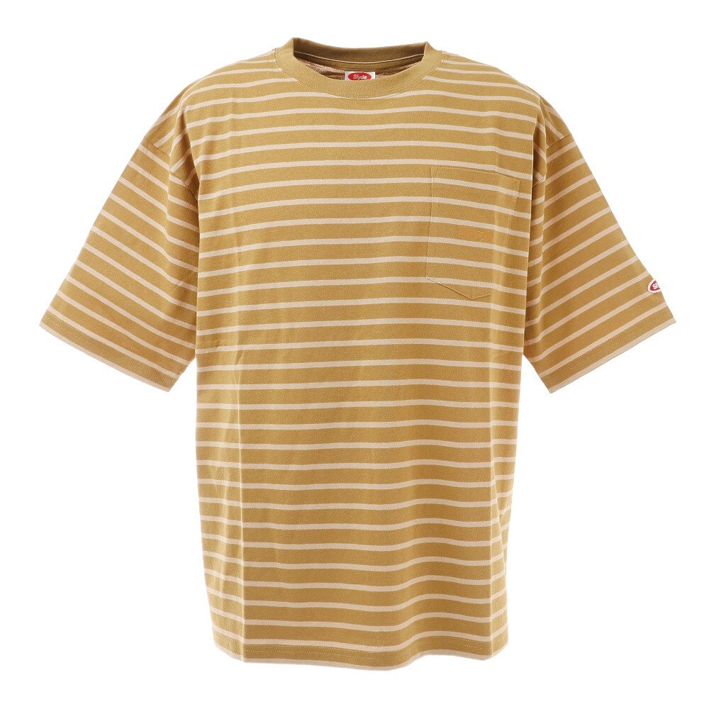  ストライプ半袖Tシャツ sl2021ss006-BR/BE