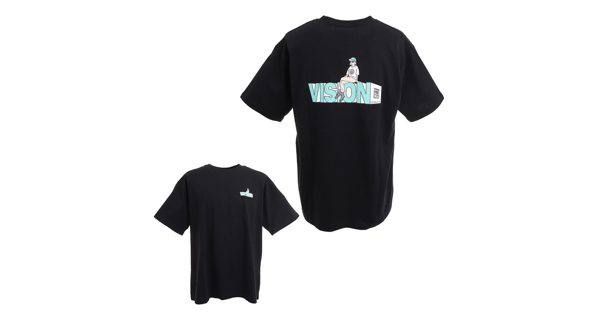 ガールイラスト 半袖tシャツ 01 Blk ヴィジョン スーパースポーツゼビオ