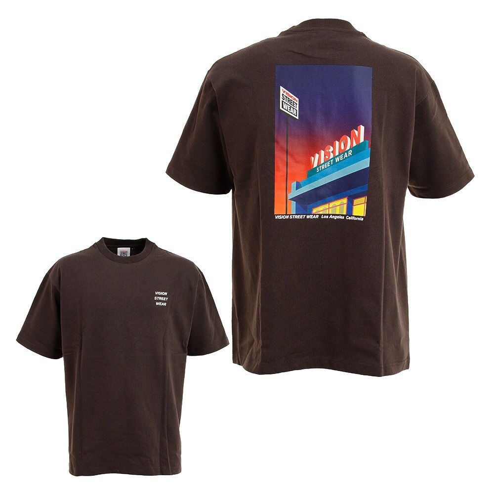  レトロショップイラスト 半袖Tシャツ 1505007-02 CHA