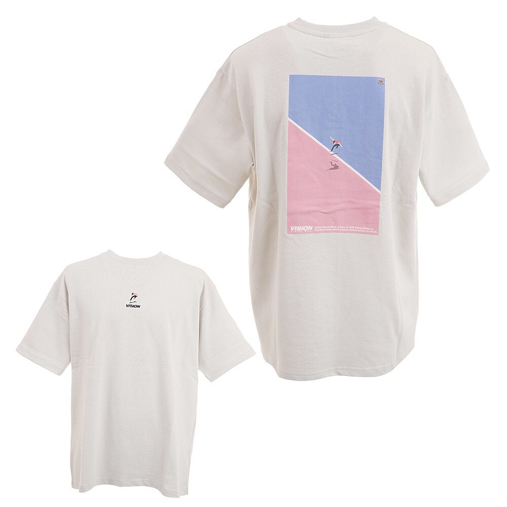  レトロスケボーイラスト 半袖Tシャツ 1505008-04 LGR
