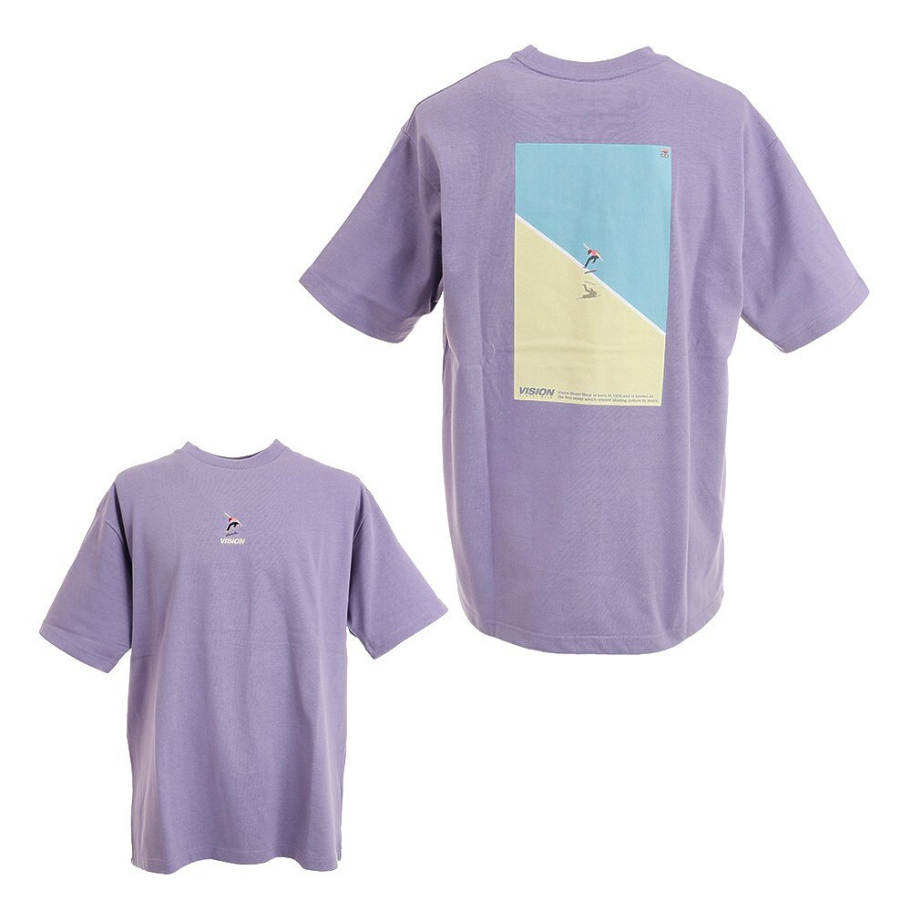  レトロスケボーイラスト 半袖Tシャツ 1505008-74 PUR