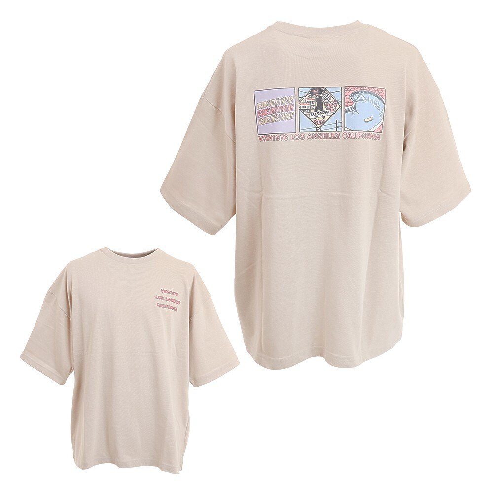 ヴィジョン ヴィジョン Vision メンズ Tシャツ メンズ 半袖 3コマイラストbig 35 Bei カットソー スポーツ用品はスーパースポーツゼビオ