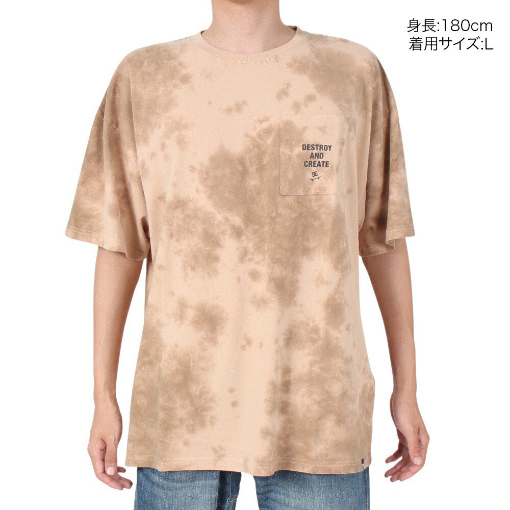 ディーシーシューズ（DC SHOES）（メンズ）DC POCKET TIEDYE 半袖Tシャツ 22SPDST221058YBEG