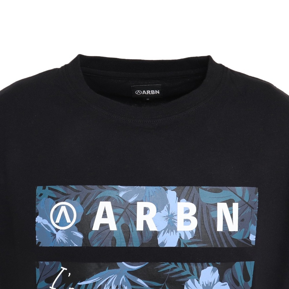 エアボーン（ARBN）（メンズ）ボタニカル半袖Tシャツ 013SS-BLK