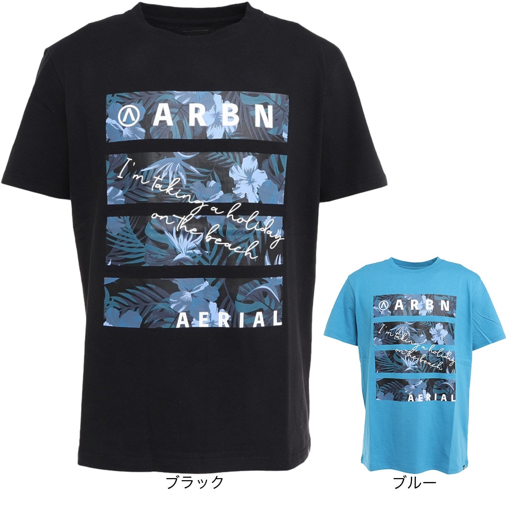 エアボーン（ARBN）（メンズ）ボタニカル半袖Tシャツ 013SS-BLU