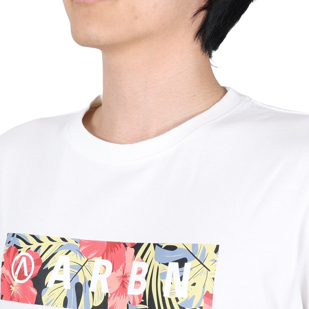 エアボーン（ARBN）（メンズ）ボタニカル半袖Tシャツ 013SS-WHT