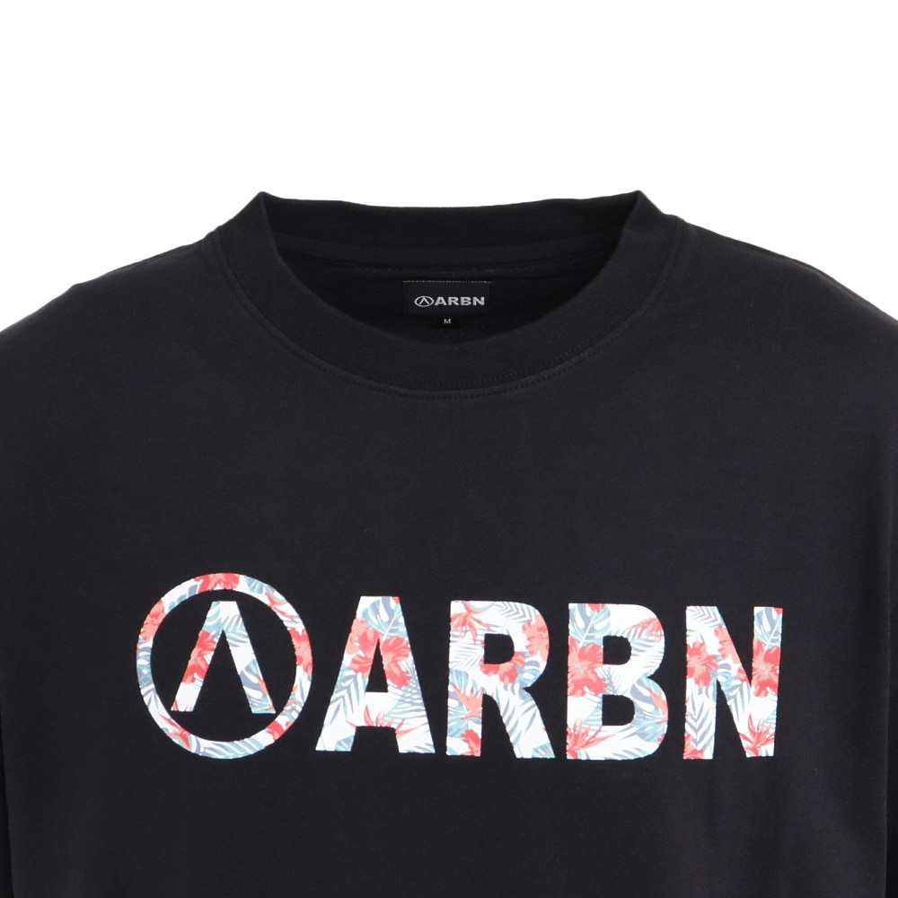 エアボーン（ARBN）（メンズ）ボタニカル半袖Tシャツ 017SS-BLK