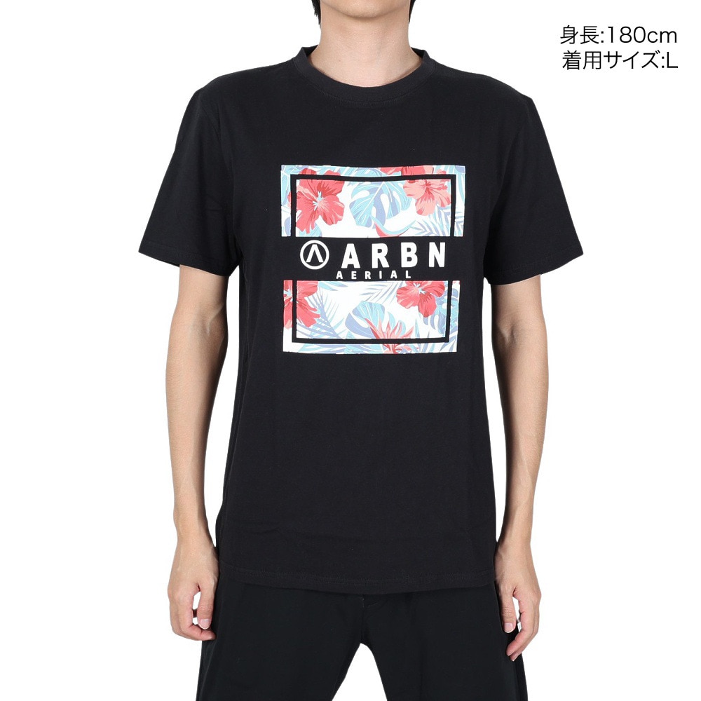 エアボーン（ARBN）（メンズ）ボタニカル半袖Tシャツ 020SS-BLK