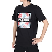 エアボーン（ARBN）（メンズ）ボタニカル半袖Tシャツ 020SS-BLK