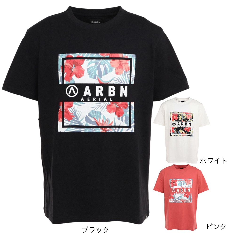 エアボーン（ARBN）（メンズ）ボタニカル半袖Tシャツ 020SS-WHT