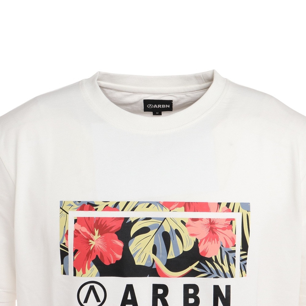 エアボーン（ARBN）（メンズ）ボタニカル半袖Tシャツ 020SS-WHT