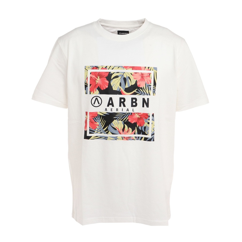 エアボーン（ARBN）（メンズ）ボタニカル半袖Tシャツ 020SS-WHT