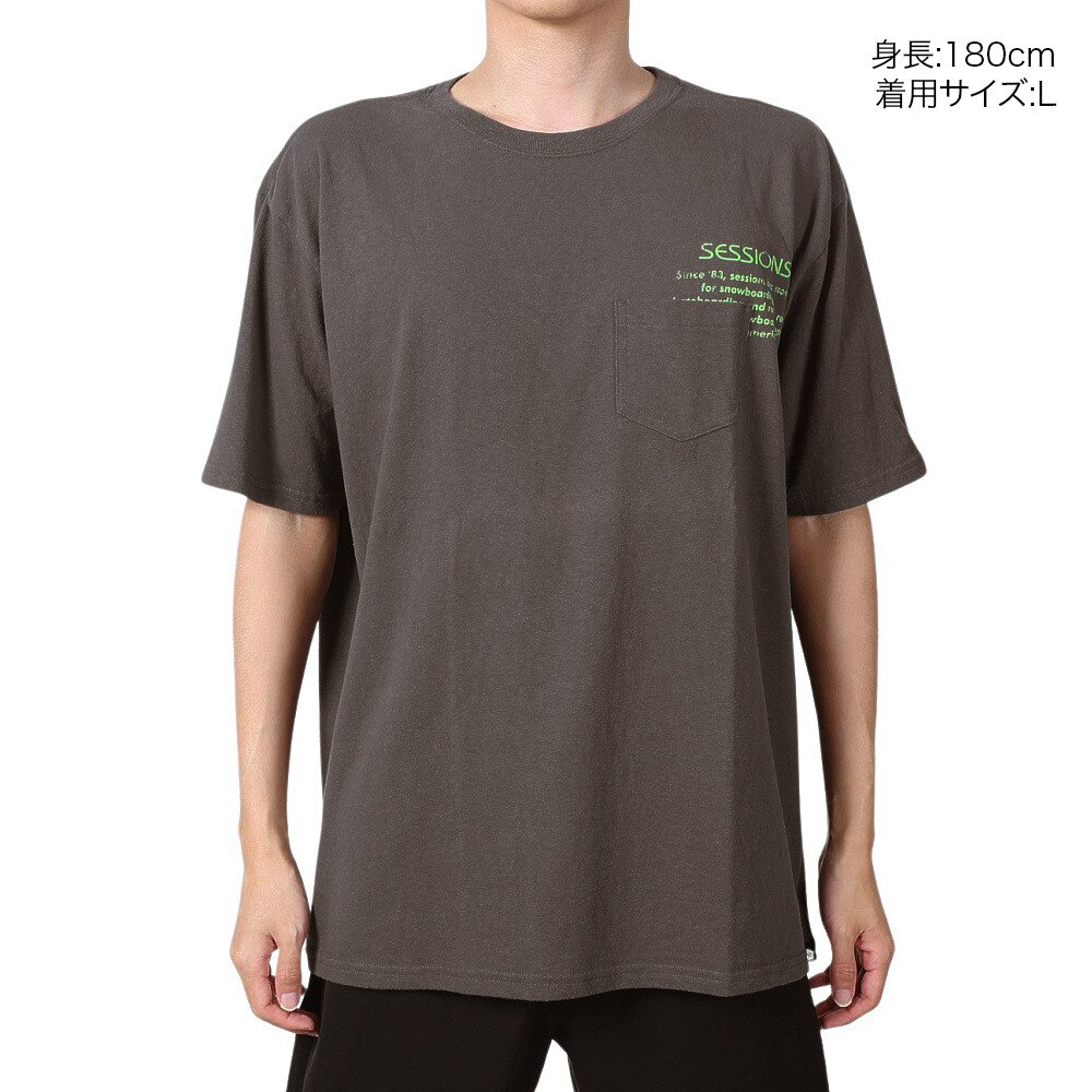 SESSIONS（メンズ）V/W POCKET Tシャツ 227208 CGRY