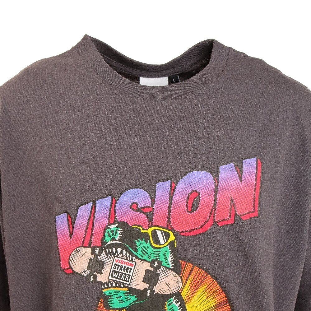 ヴィジョン（VISION）（メンズ）コミック恐竜イラストTシャツ 2505010-02 CHA