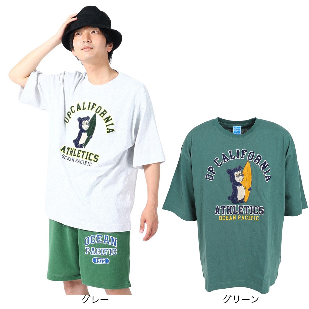 オーシャンパシフィック（Ocean Pacific）（メンズ）半袖Tシャツ メンズ ベア 刺繍 513502GRN