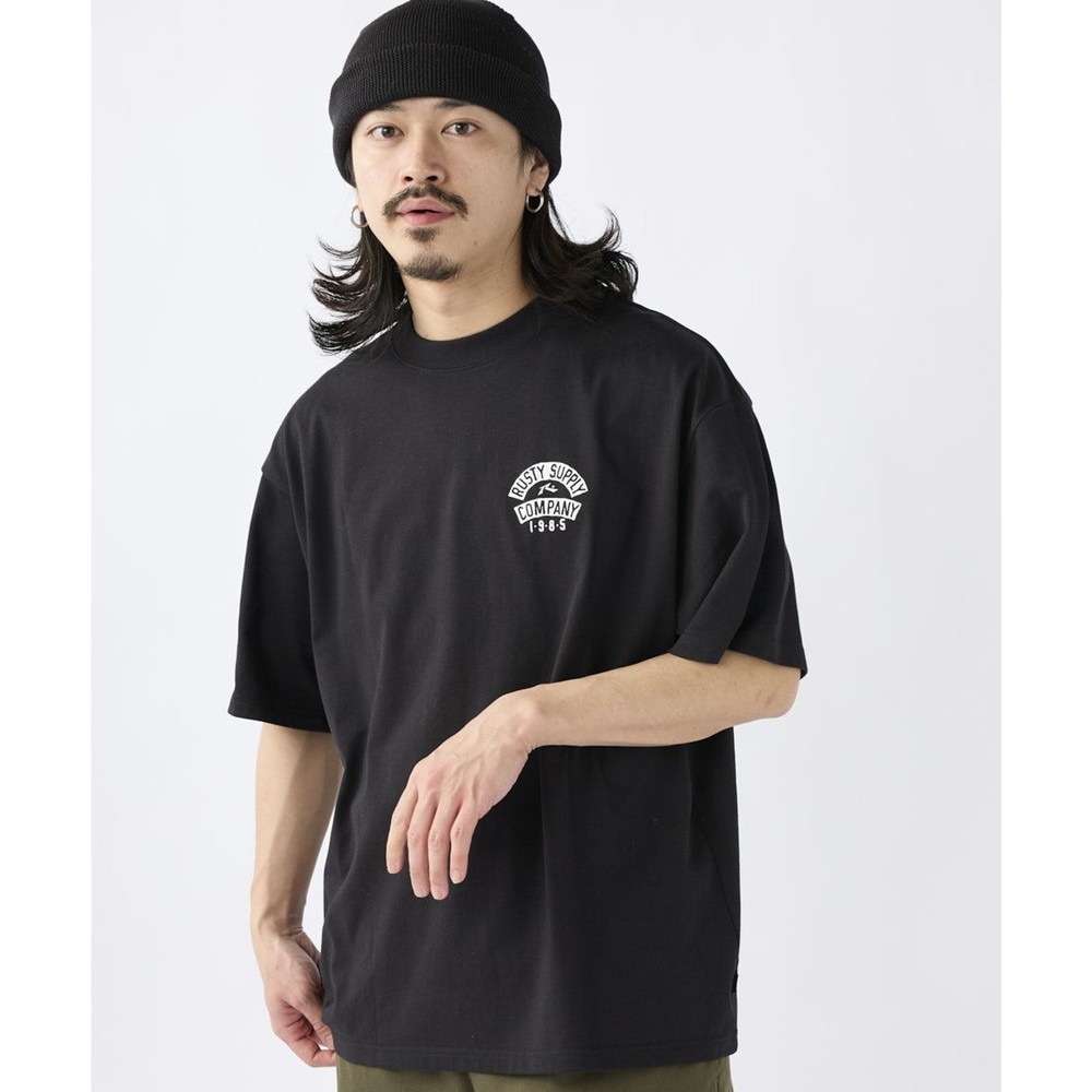 ラスティ（RUSTY）（メンズ）半袖Tシャツ メンズ ワイドフィット 吸汗速乾 UVカット 913504BLK