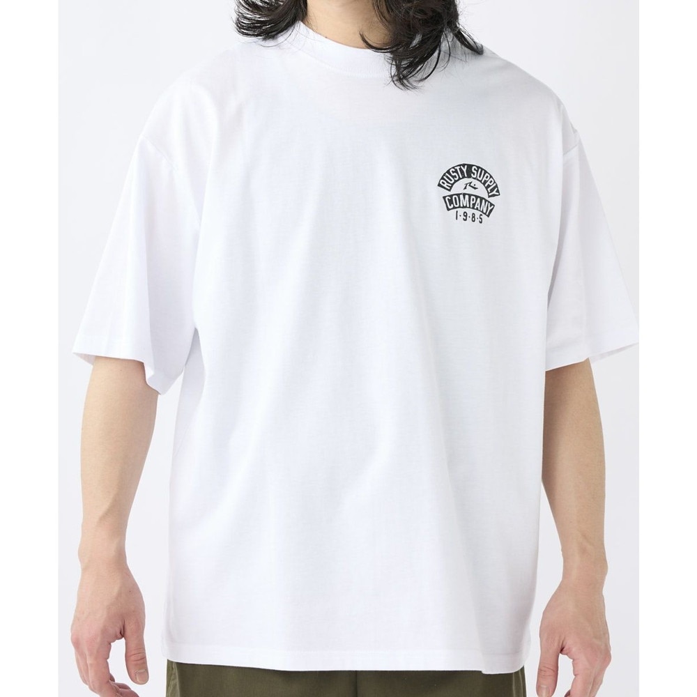 ラスティ（RUSTY）（メンズ）半袖Tシャツ メンズ ワイドフィット 吸汗速乾 UVカット 913504WHT