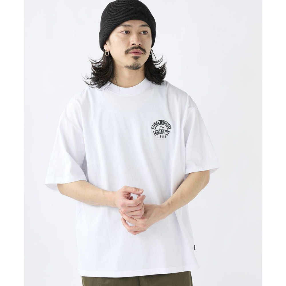 ラスティ（RUSTY）（メンズ）半袖Tシャツ メンズ ワイドフィット 吸汗速乾 UVカット 913504WHT