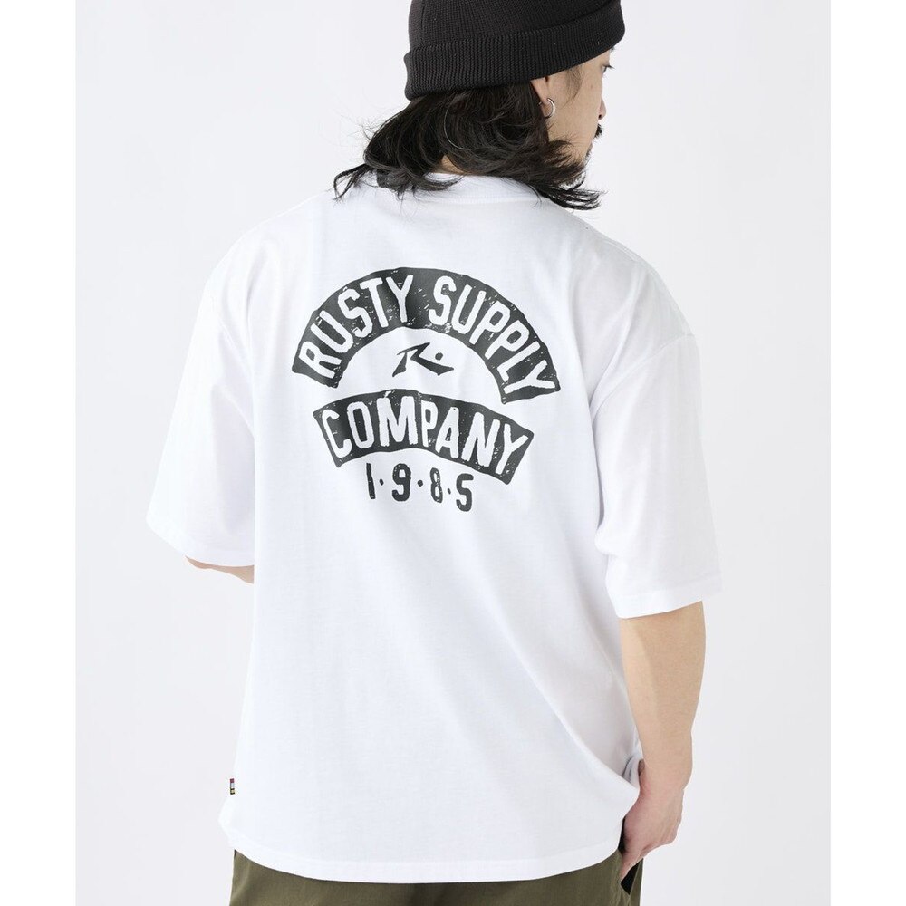 ラスティ（RUSTY）（メンズ）半袖Tシャツ メンズ ワイドフィット 吸汗速乾 UVカット 913504WHT