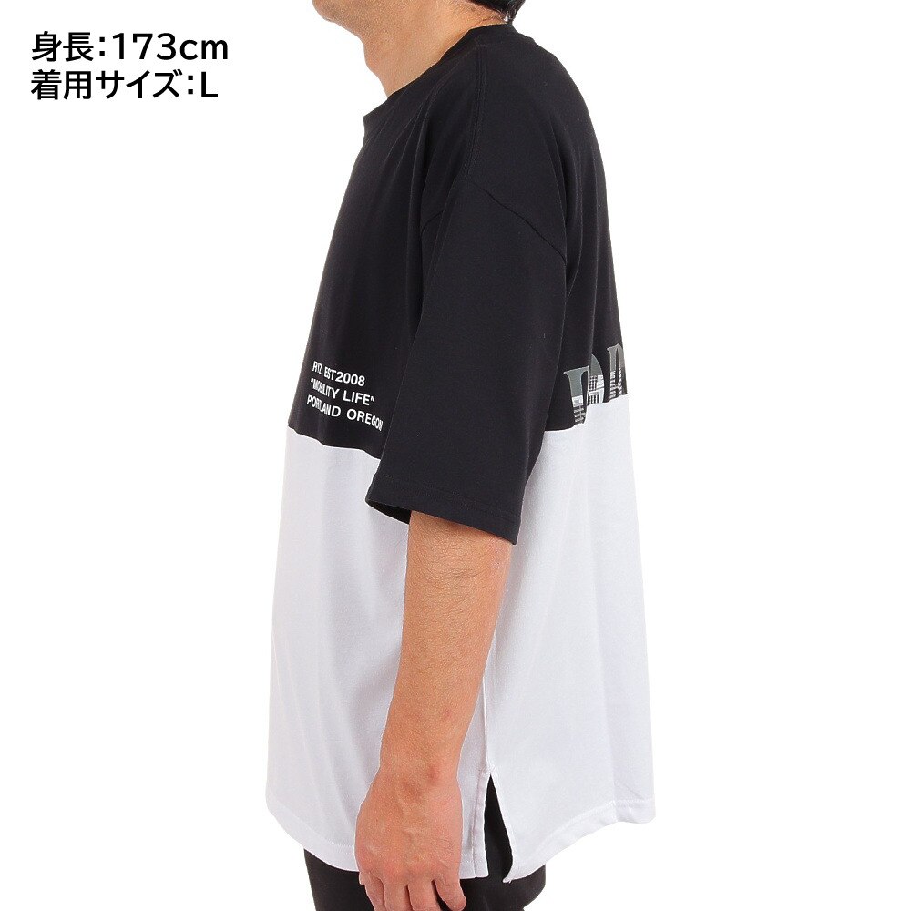 ライズ（RYZ）（メンズ）半袖Tシャツ メンズ 50/50 RZ10CD23SS0004 BK/WT