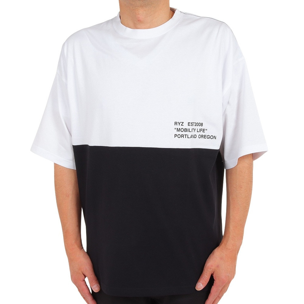 ライズ（RYZ）（メンズ）半袖Tシャツ メンズ 50/50  RZ10CD23SS0004 WT/BK