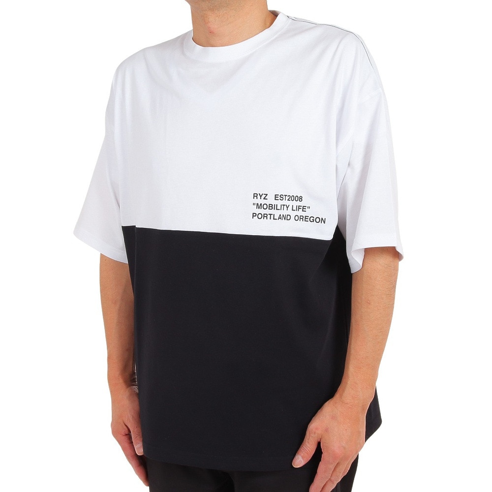ライズ（RYZ）（メンズ）半袖Tシャツ メンズ 50/50  RZ10CD23SS0004 WT/BK