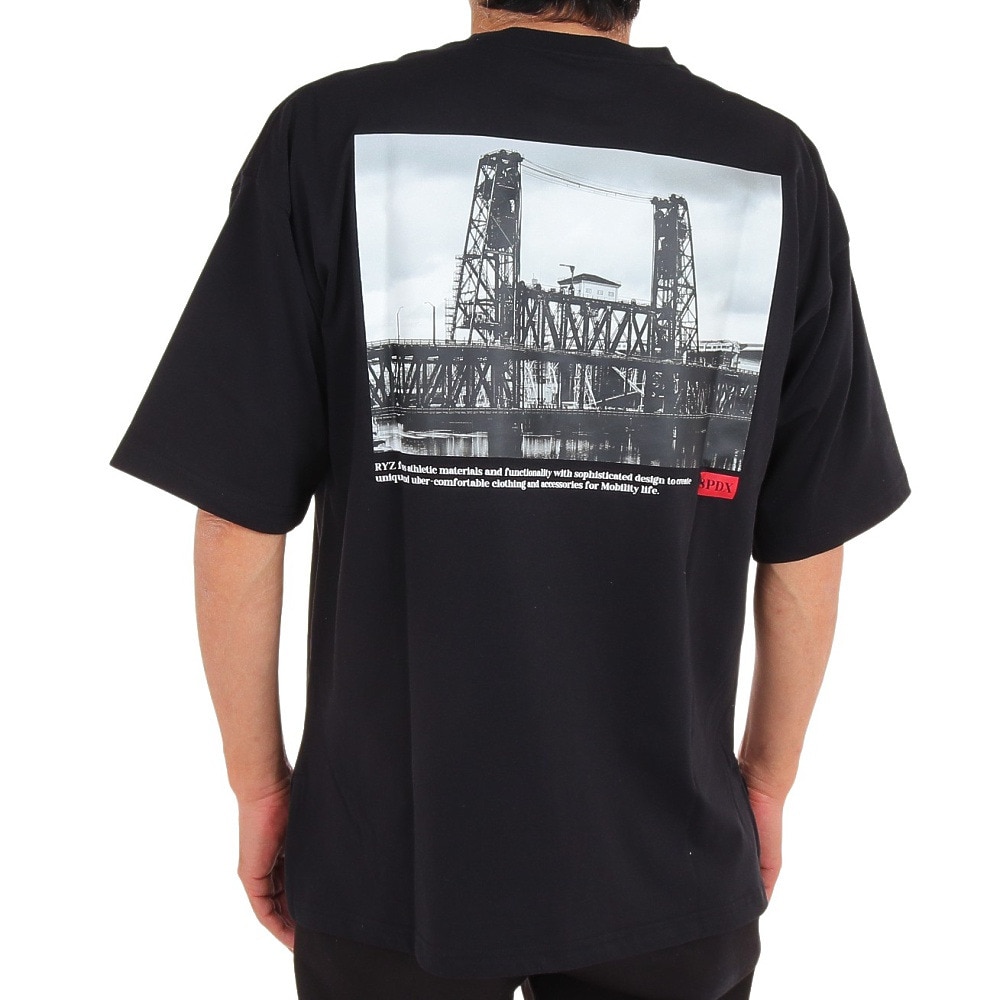 ライズ（RYZ）（メンズ）半袖Tシャツ メンズ BRIDGE TOWN RZ10CD23SS0006 BLK