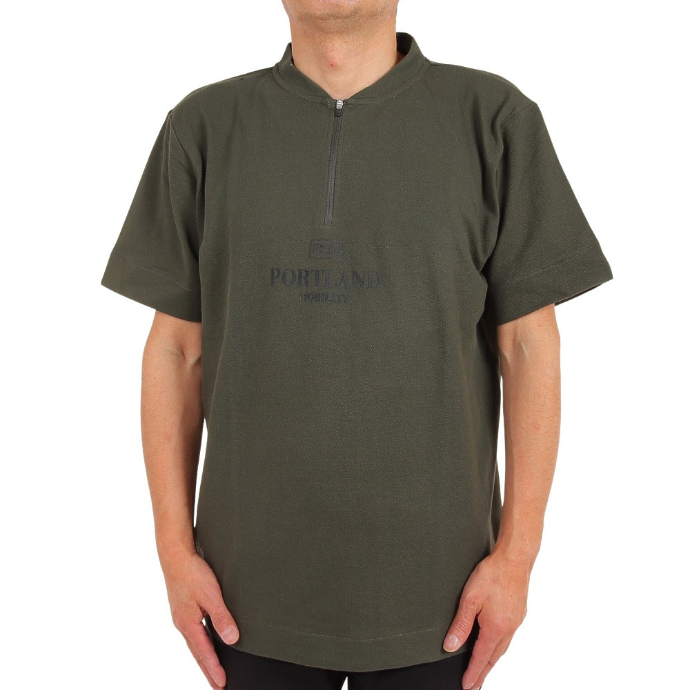 ライズ（RYZ）（メンズ）半袖Tシャツ メンズ PQ ハーフジップ RZ10CD23SS0009 KHK