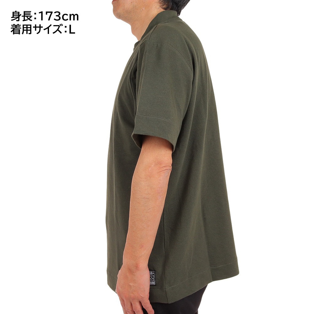 ライズ（RYZ）（メンズ）半袖Tシャツ メンズ PQ ハーフジップ RZ10CD23SS0009 KHK