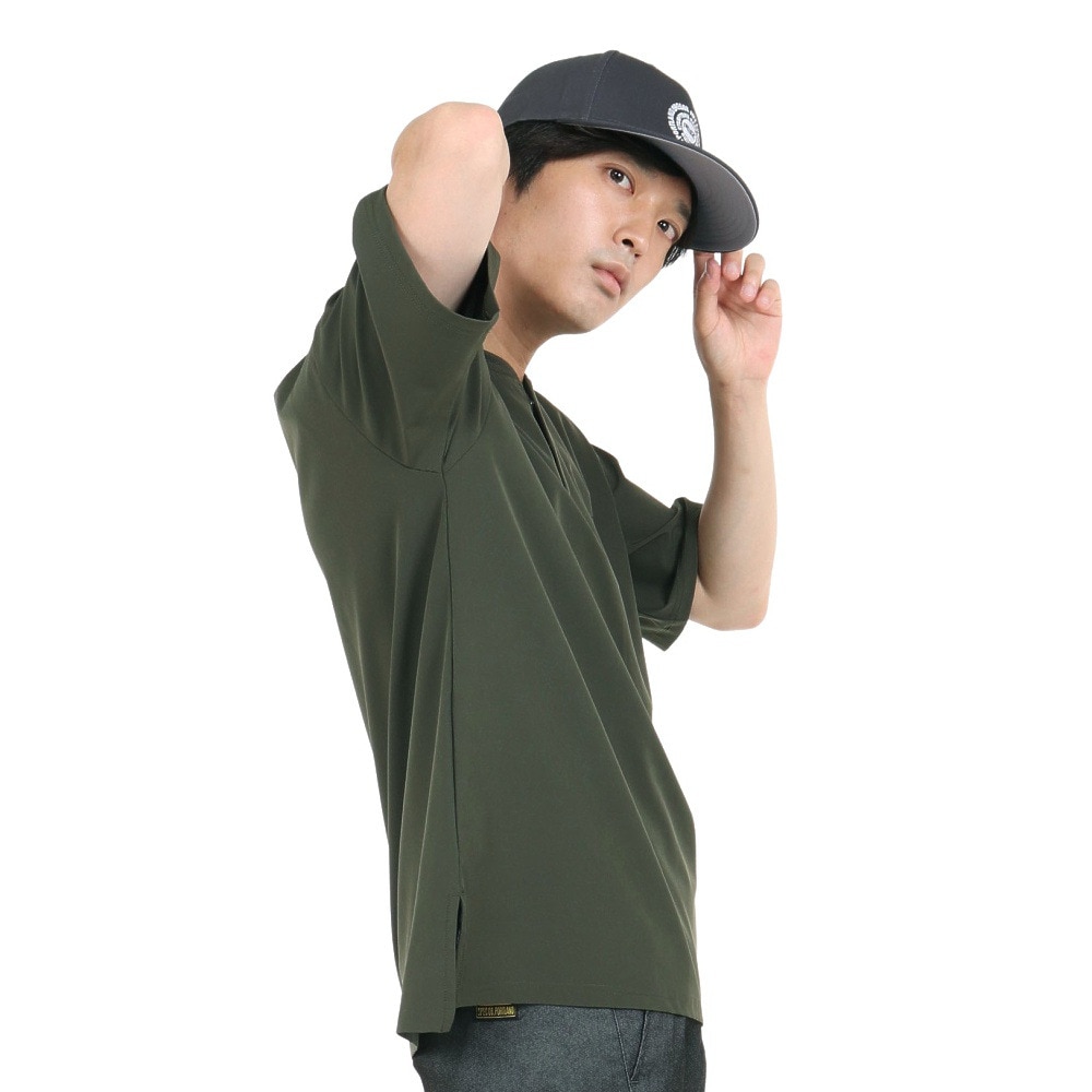 ライズ（RYZ）（メンズ）半袖Tシャツ メンズ MFX HENLEY  RZ10EG23SS0020 KHK