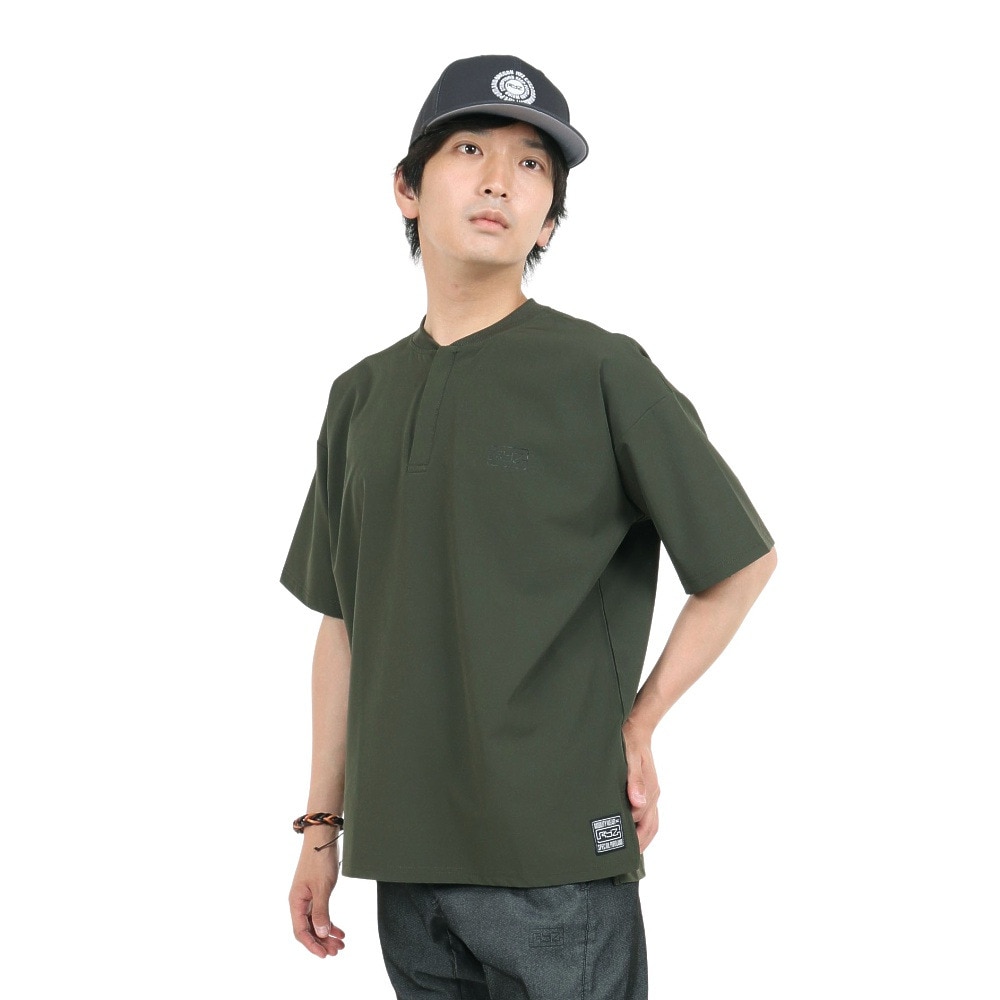 ライズ（RYZ）（メンズ）半袖Tシャツ メンズ MFX HENLEY  RZ10EG23SS0020 KHK