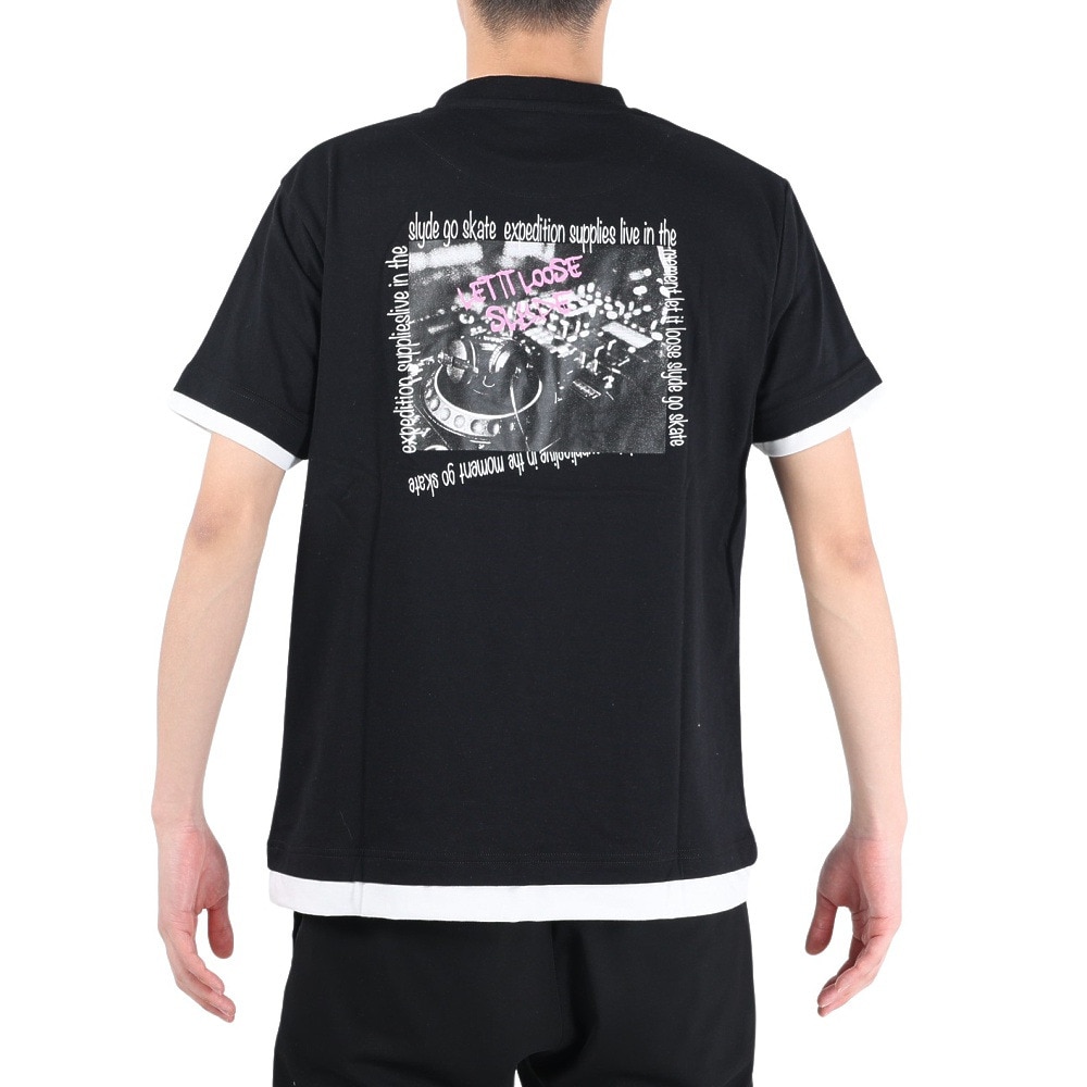 スライド（SLYDE）（メンズ）半袖Tシャツ メンズ LAYERD SL2023SSM-APP002BLK