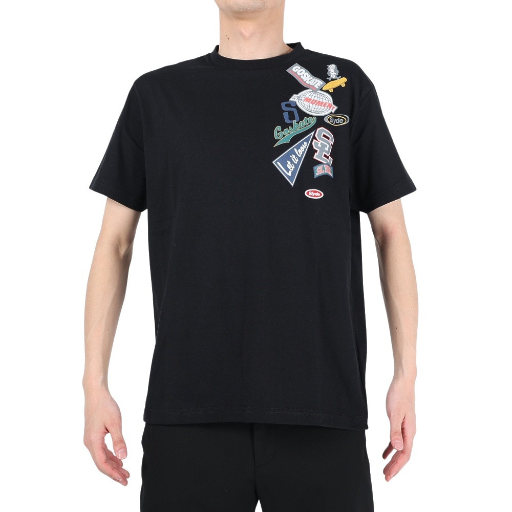 スライド（SLYDE）（メンズ）半袖Tシャツ メンズ ボックス ロゴ SL2023SSM-APP003BLK